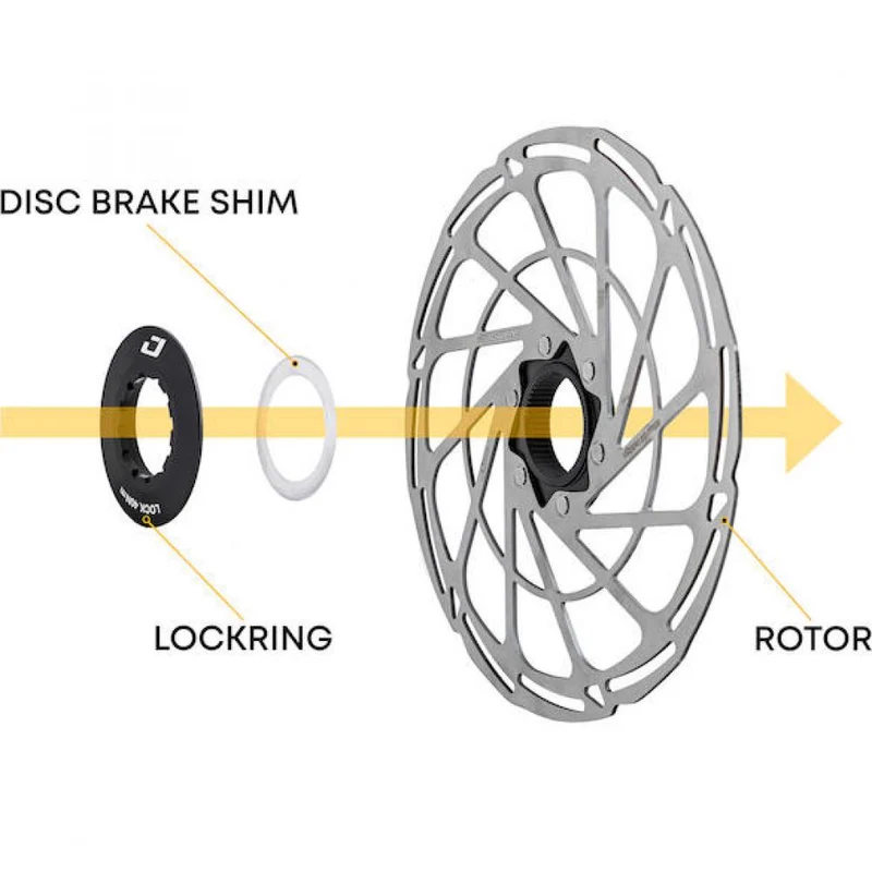 Jagwire Unterlegscheiben für Centerlock Verschlussring 1 mm Silber - präziser Bremsscheiben-Ausgleich