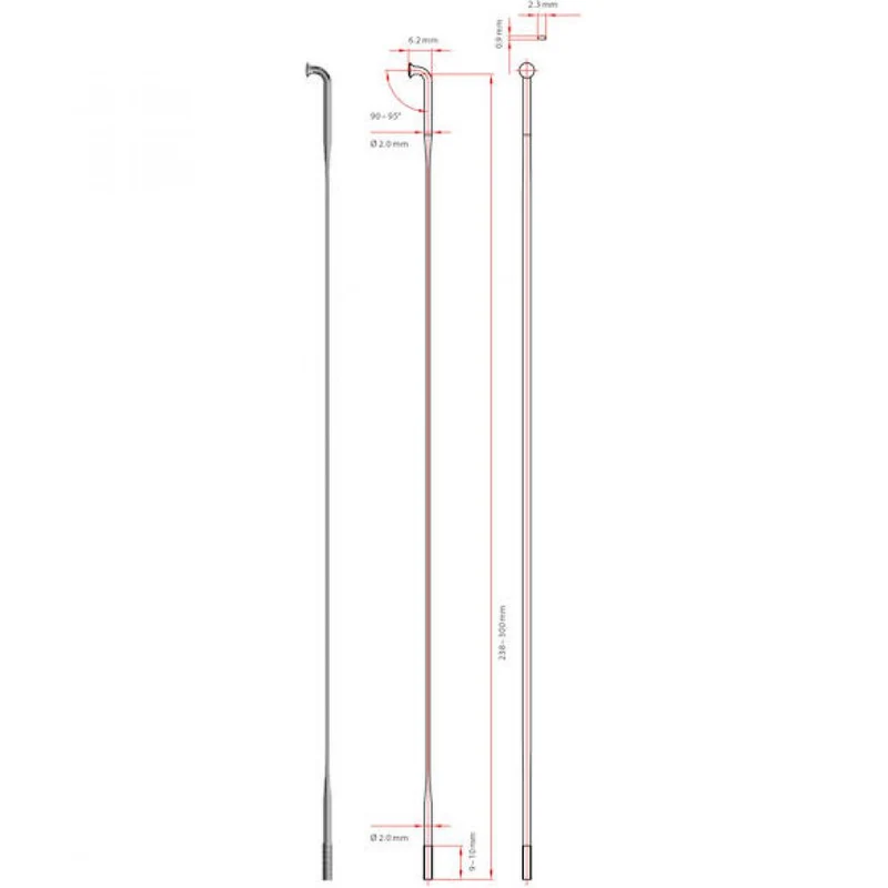 DT Swiss Speiche Aerolite 2.0 / 2.3 294 mm schwarz - leichte High-Performance-Speiche