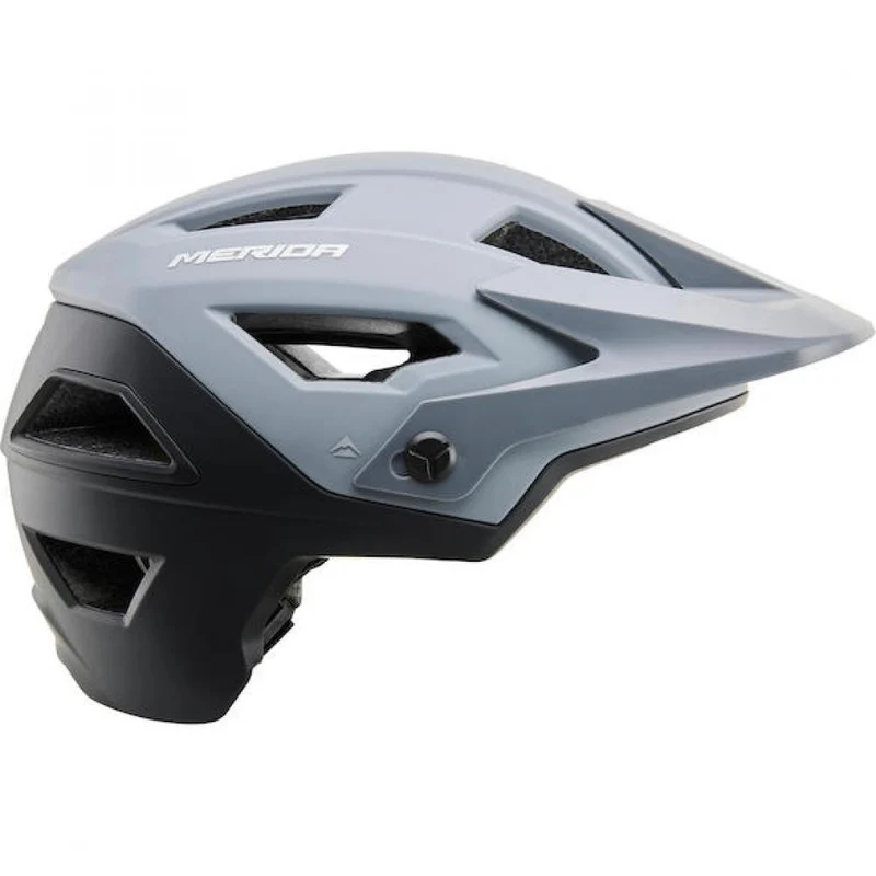 Merida Helm Trailbanger grau/schwarz 54-58 cm - leichter Enduro- und Trail-Helm mit maximalem Schutz