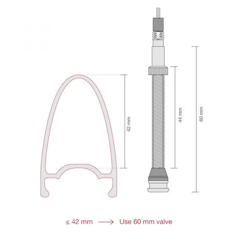 Procraft Tubeless-Ventile PRC 60 mm Rot - Leichte Aluminium-Ventile für Tubeless-Systeme