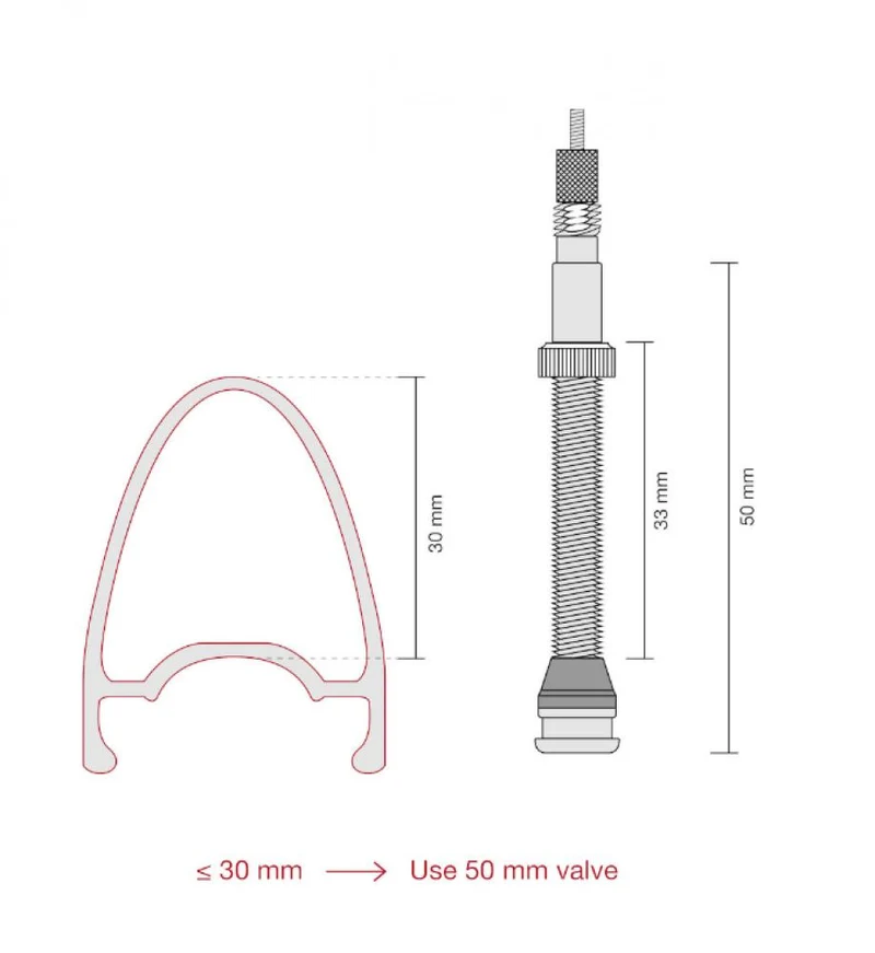Procraft Tubeless-Ventile 50 mm Lila - 7071 Aluminium mit austauschbarer Gummibasis