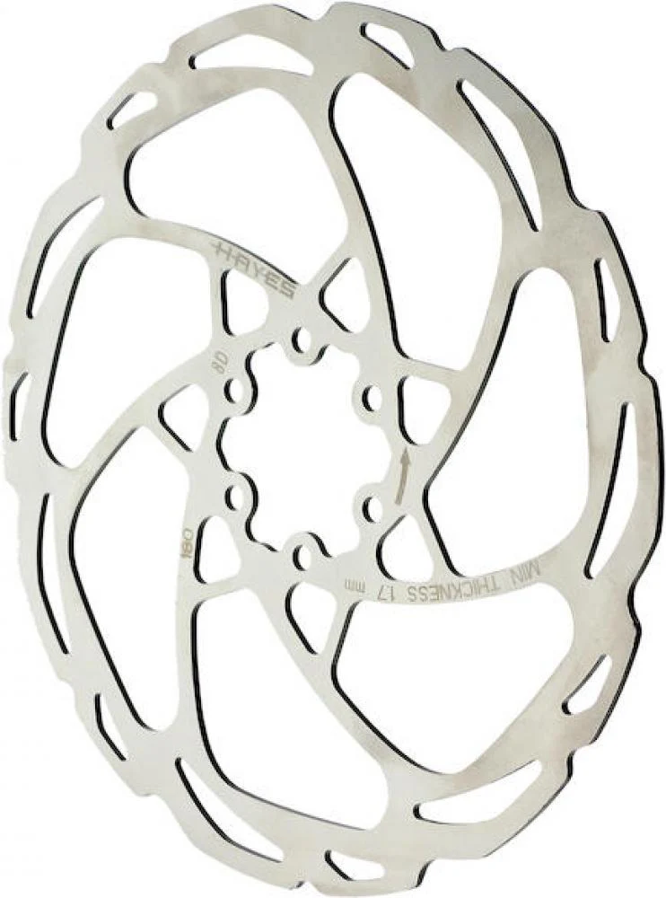 Hayes D-Series Bremsscheibe 6-Loch 180 mm Silber - Geräuschreduzierend