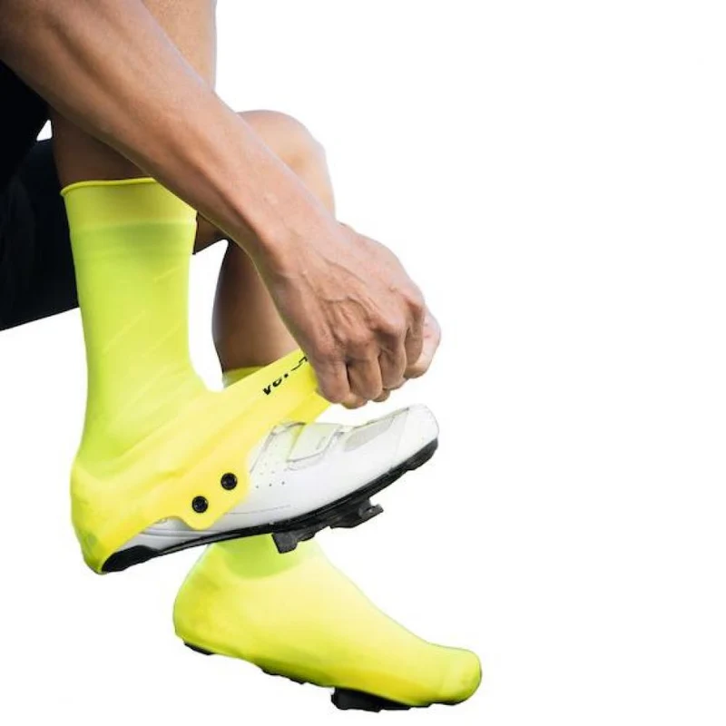 VeloToze Silicone Snap Road Überschuhe M (40,5-42,5) - Neongelb, wind- und wasserdicht