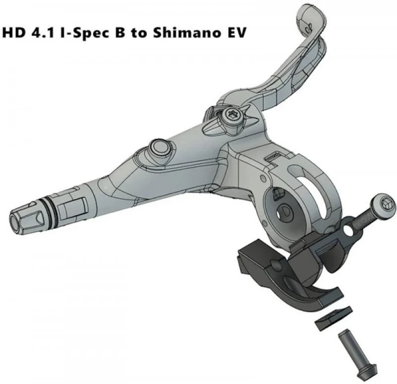 TRP HD 4.1 Adapter Bremshebel zu Shifter/Dropperhebel - Shimano I-Spec B auf Shimano EV - Links - Schwarz - Adapter Brems- zu Shifter-/Dropperhebel