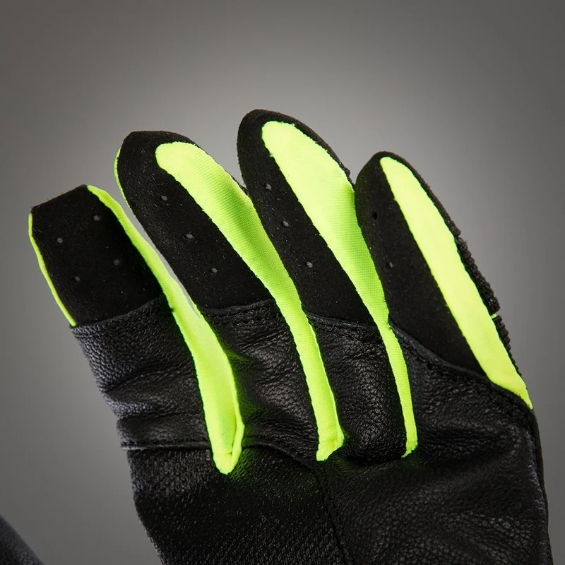 CHIBA Via Ferrata Absolut - Radhandschuhe XXL schwarz/neongelb, Touchfinger, Knöchelschutz