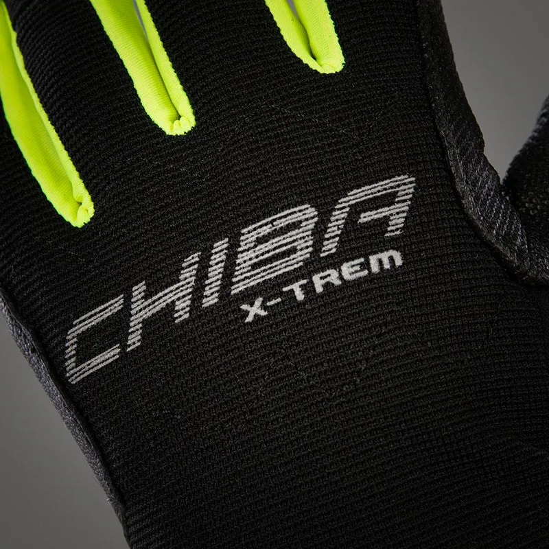 CHIBA Via Ferrata Absolut - Radhandschuhe XXL schwarz/neongelb, Touchfinger, Knöchelschutz
