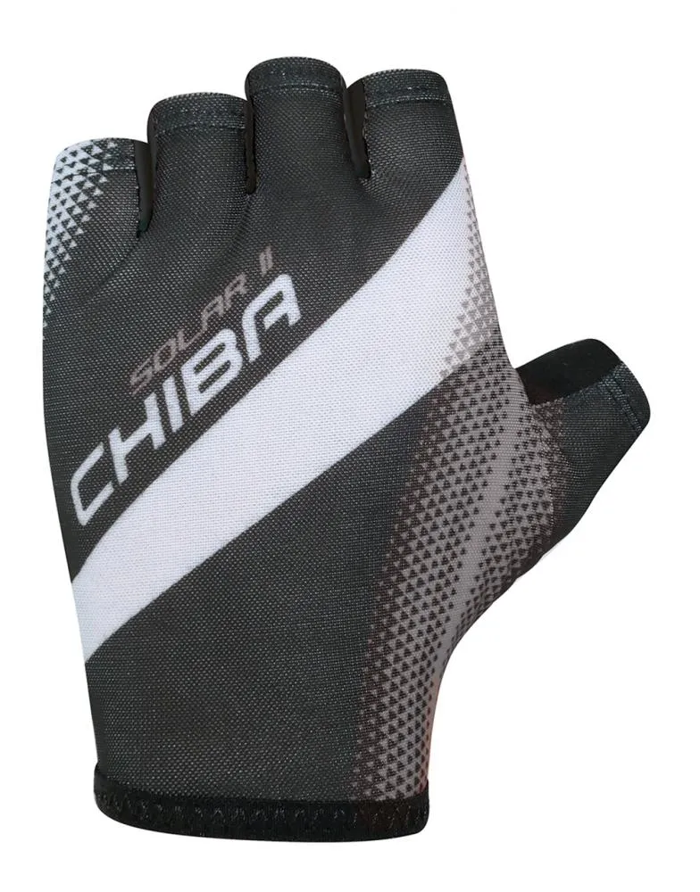 CHIBA Solar II - Radhandschuhe kurz, S, schwarz/schwarz, atmungsaktiv
