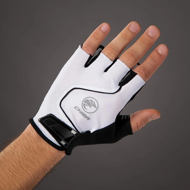 CHIBA Cool Air - Radhandschuhe kurz, weiß, Größe L, atmungsaktiv
