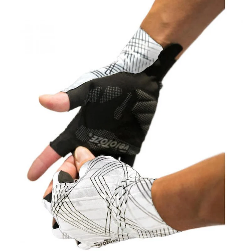 VeloToze Handschuhe Aero weiß M Weiß - aerodynamische Rennrad-Handschuhe mit Gelpolster