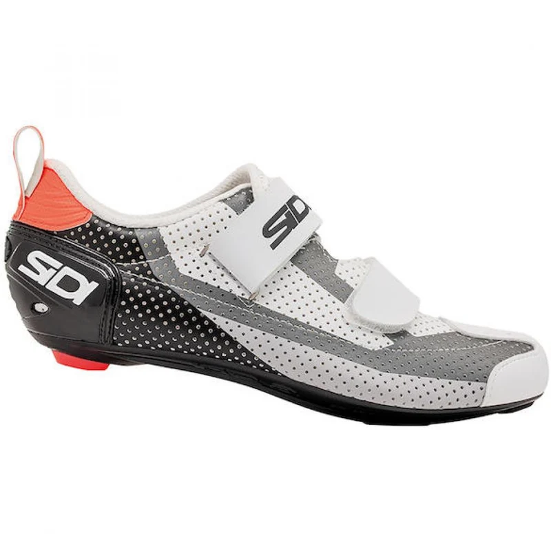 Sidi T-5 Air black/white/coral 40 schwarz/weiß/korall - triathlonspezifischer Rennradschuh mit Carbonsohle