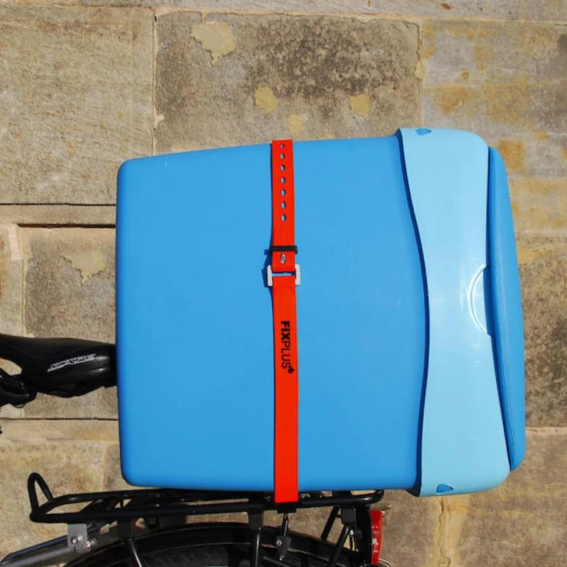 FixPlus Spannband Set Rack Pack 86 Orange/schwarz - sichere Ladung auf dem Gepäckträger