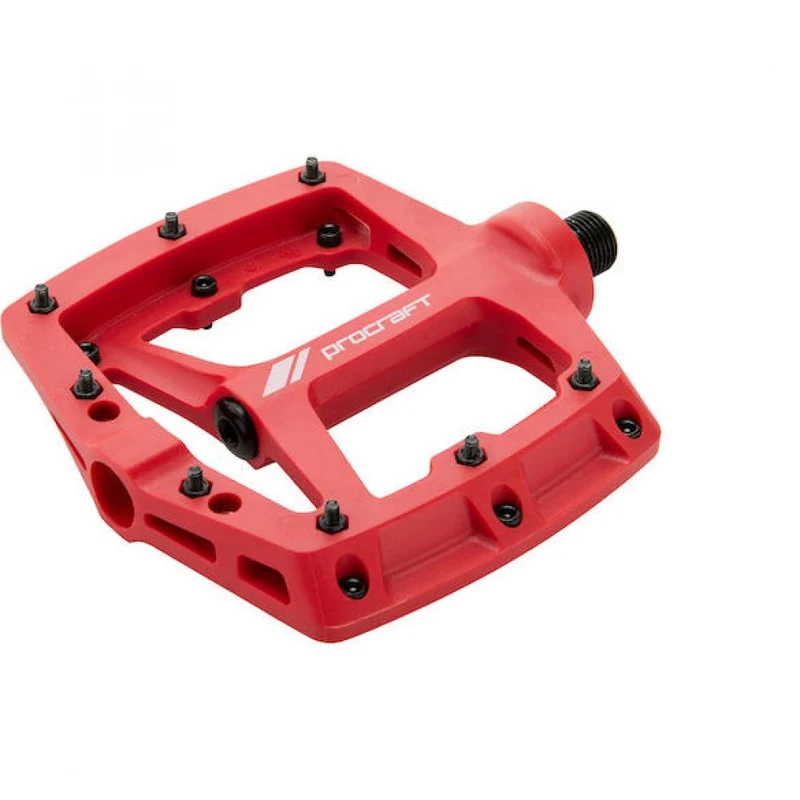 Procraft Pedale Flat Grip Advanced Kunststoff 117 x 114 mm Rot - maximaler Grip und Kontrolle