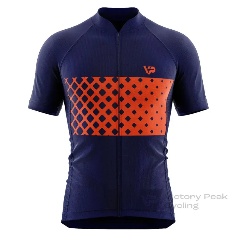 Blue Cycling Jersey VP9 - Red Detail