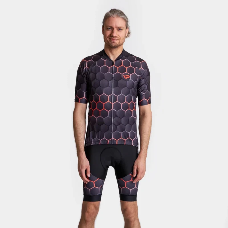 Hexagon Cycling Jersey - Orange