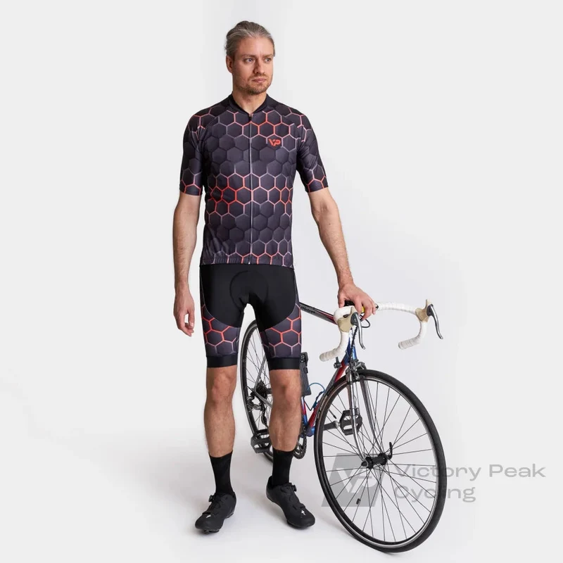 Hexagon Cycling Jersey - Orange