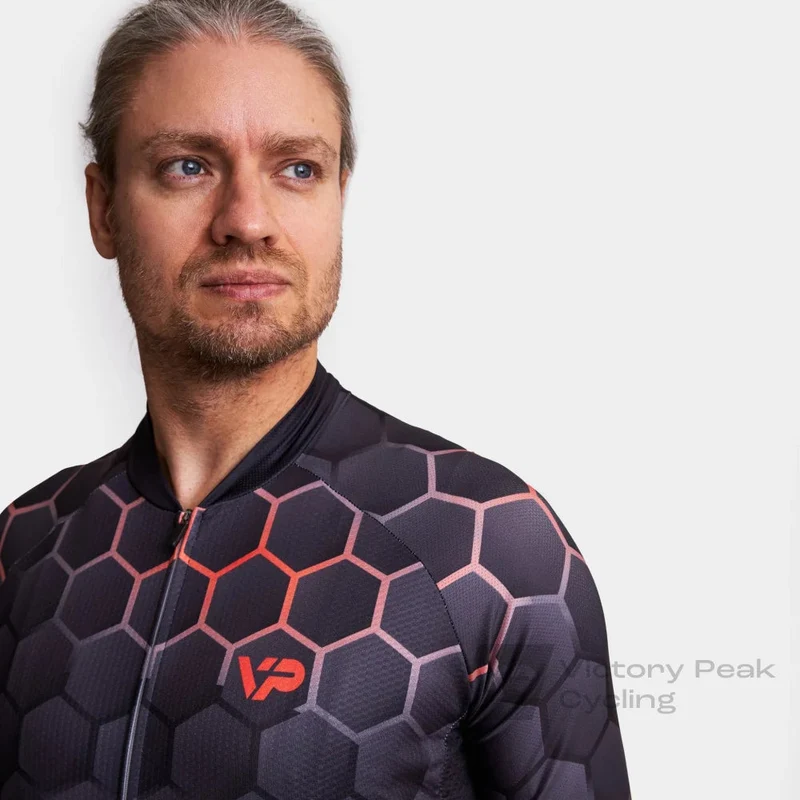 Hexagon Cycling Jersey - Orange
