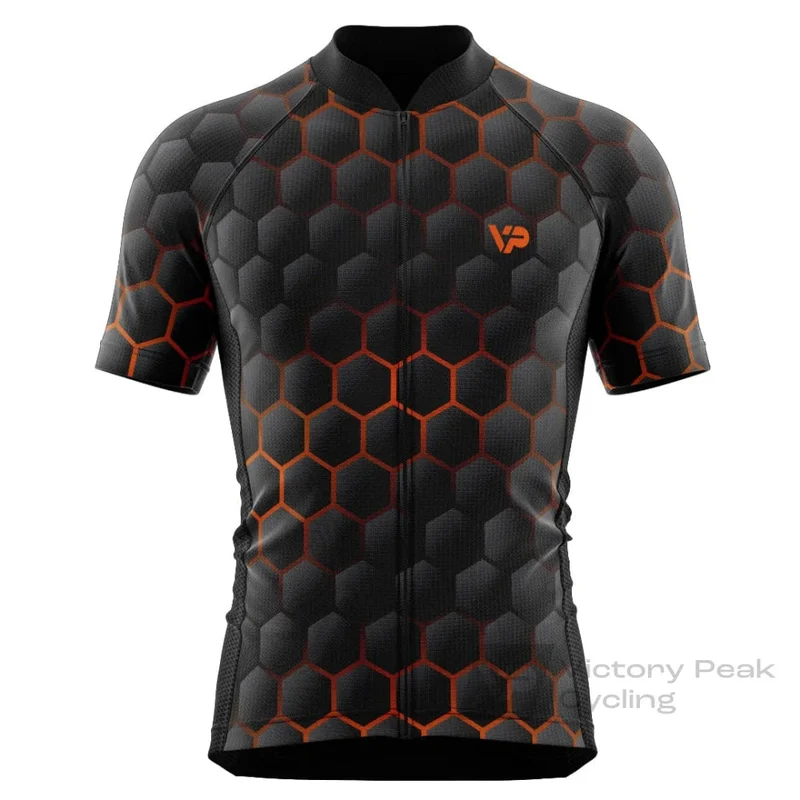 Hexagon Cycling Jersey - Orange