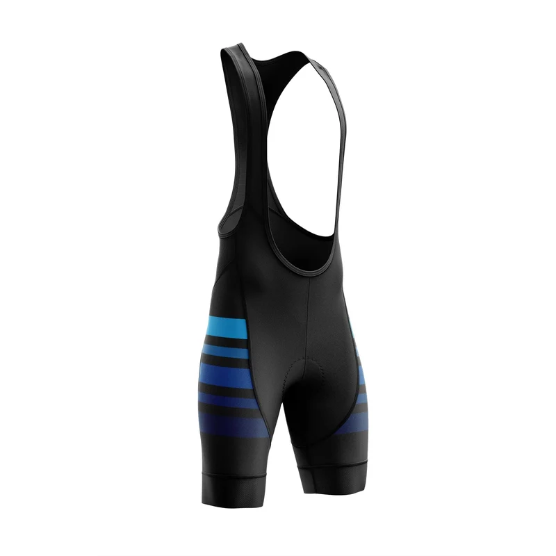 Black Cycling Bib Shorts VP2 Blue Lines