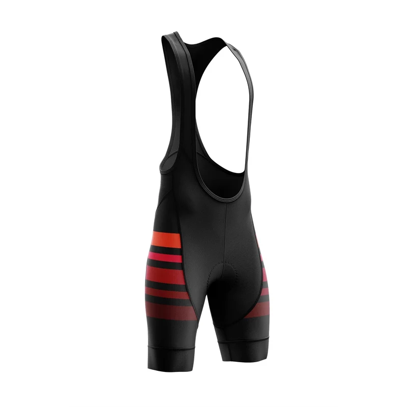 Black Cycling Bib Shorts VP2 Red Lines