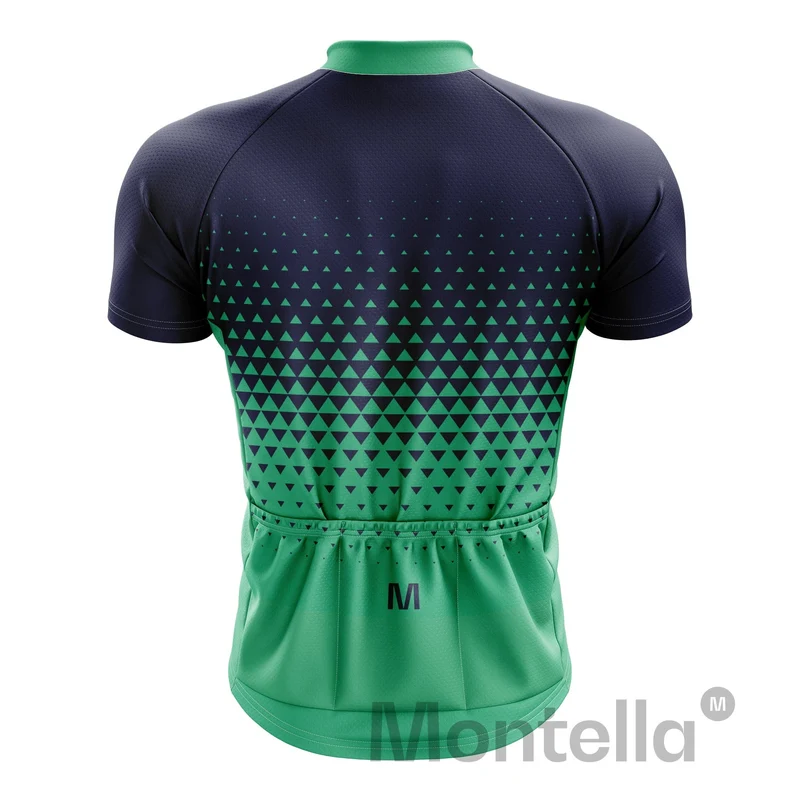 Men's Green Blue Gradient Cycling Jersey