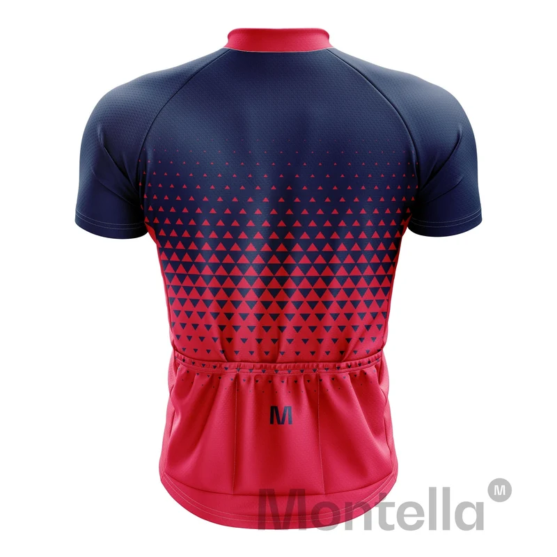 Men's Blue Red Gradient Cycling Jersey or Bibs