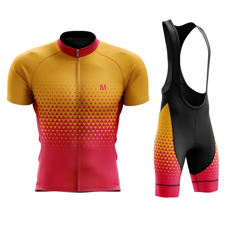 Men's Yellow Gradient Cycling Jersey or Bibs
