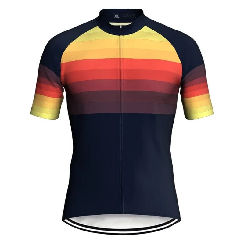 Men's Black Orange Cycling Jersey