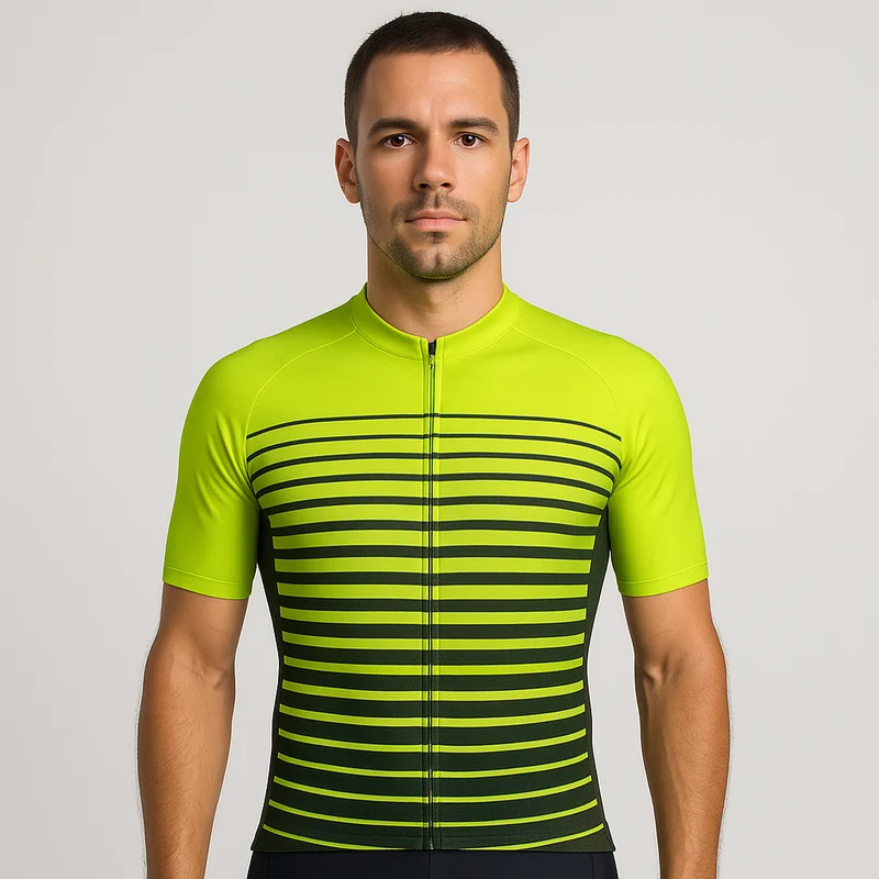 Men's Green Lines Cycling Jersey
