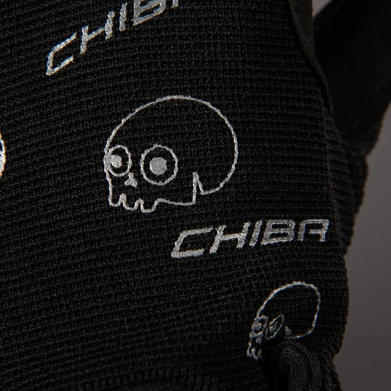 CHIBA Bones - Radhandschuhe L schwarz/neongel, atmungsaktiv, Touchfinger, gepolstert
