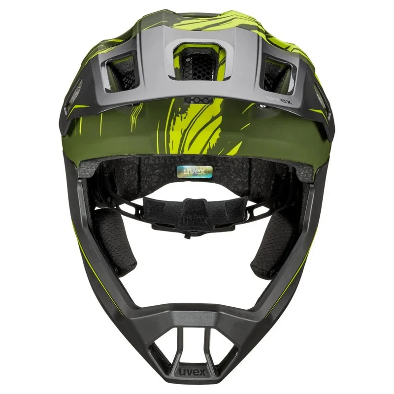 uvex react jr. Fullface Kinder-Fahrradhelm 52-56 cm dark olive matt