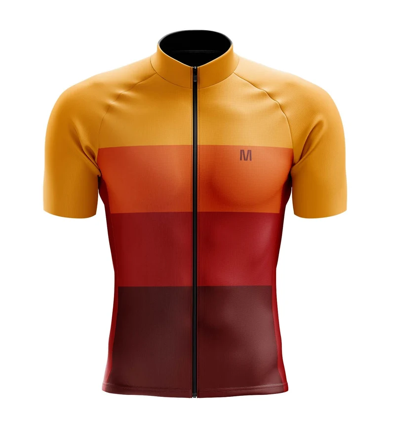 Men's Orange Match Cycling Jersey