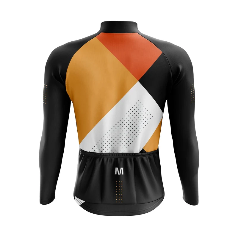 Men's Orange Flex Long Sleeve Cycling Jersey