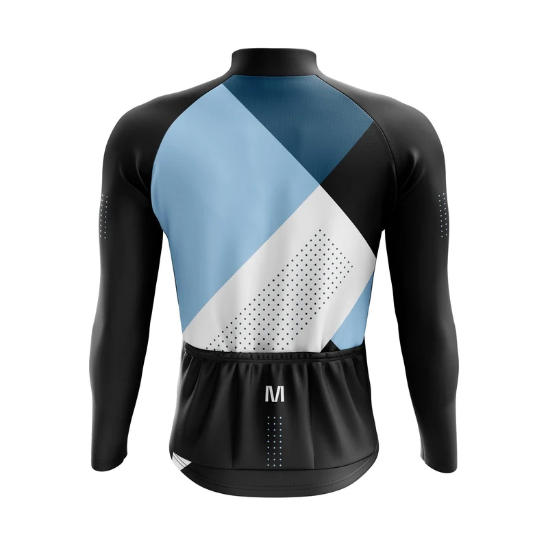 Men's Blue Flex Long Sleeve Cycling Jersey