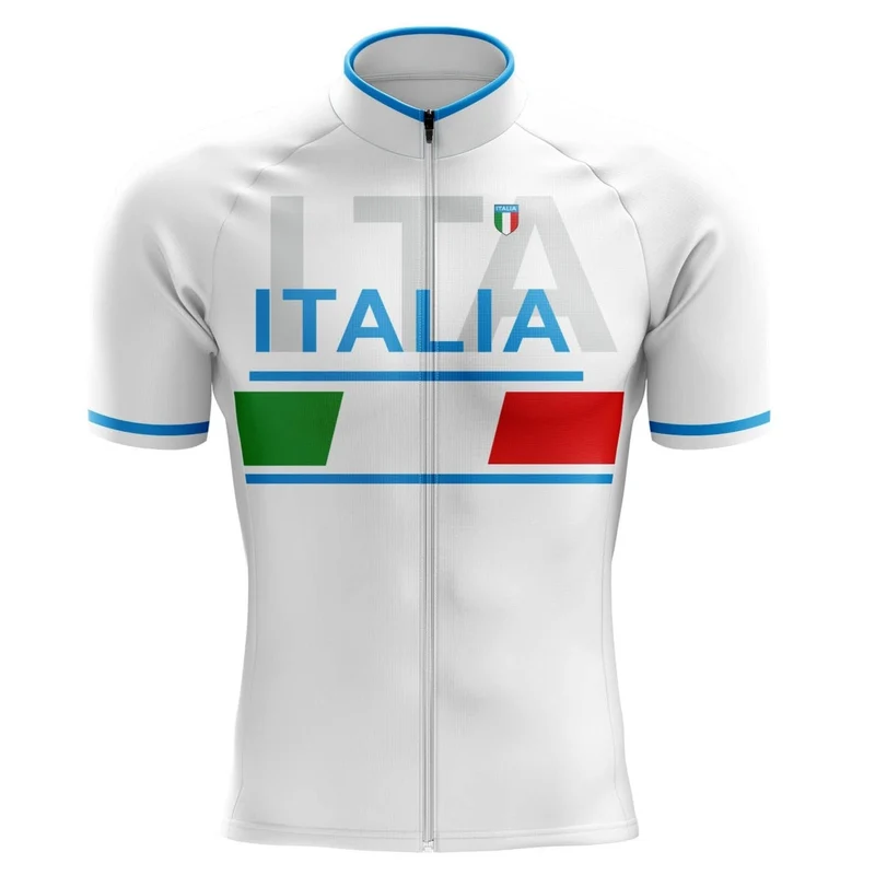 Italia White Cycling Jersey