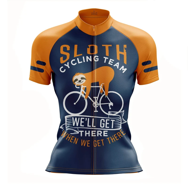 Women Sloth Orange Cycling Jersey