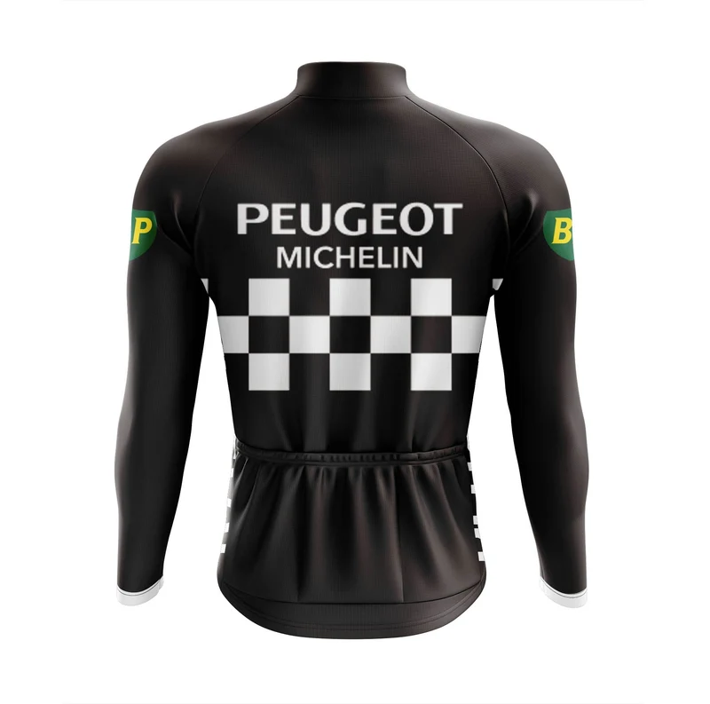 Men's Retro Peugeot Long Sleeve Cycling Jersey