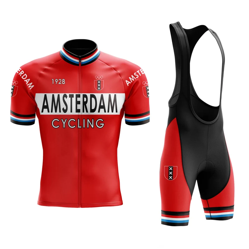 Amsterdam Red Cycling Jersey or Bibs