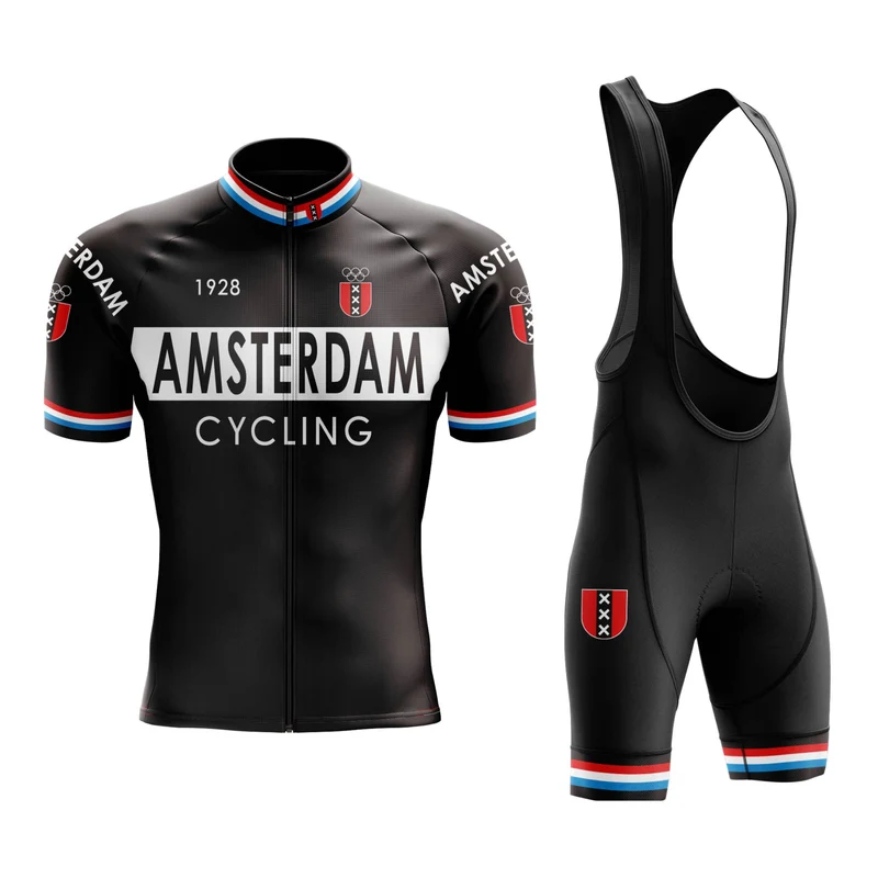 Amsterdam Black Cycling Jersey or Bibs