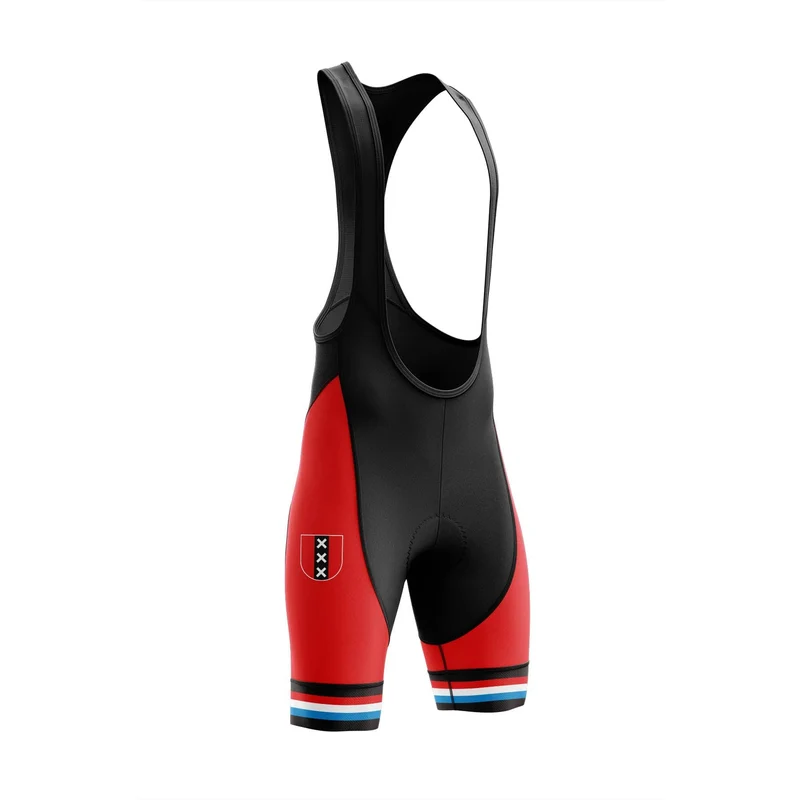 Men's Amsterdam Red Cycling Bib Shorts