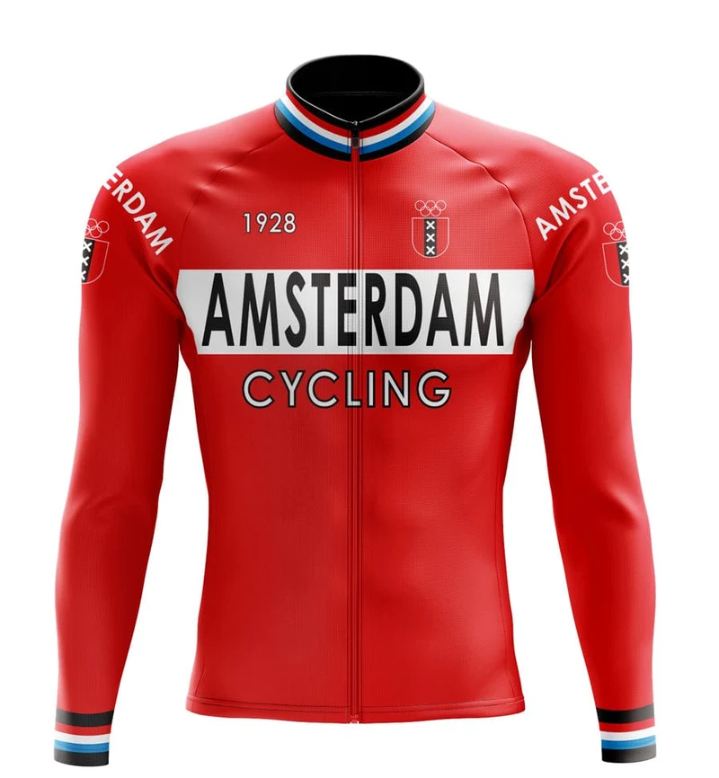 Amsterdam Red Long Sleeve Cycling Jersey