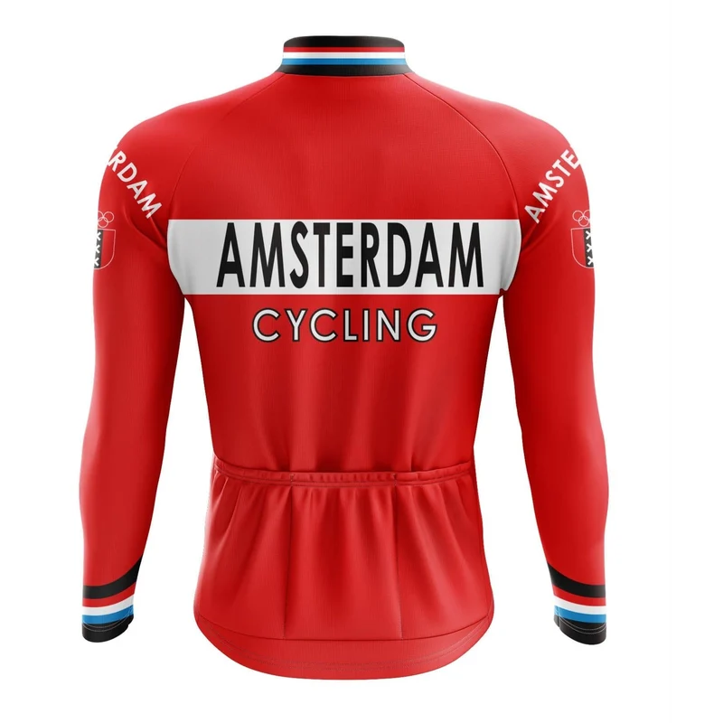 Amsterdam Red Long Sleeve Cycling Jersey