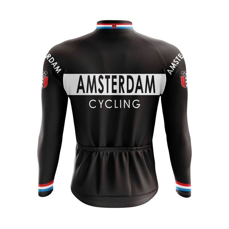 Amsterdam Black Long Sleeve Cycling Jersey
