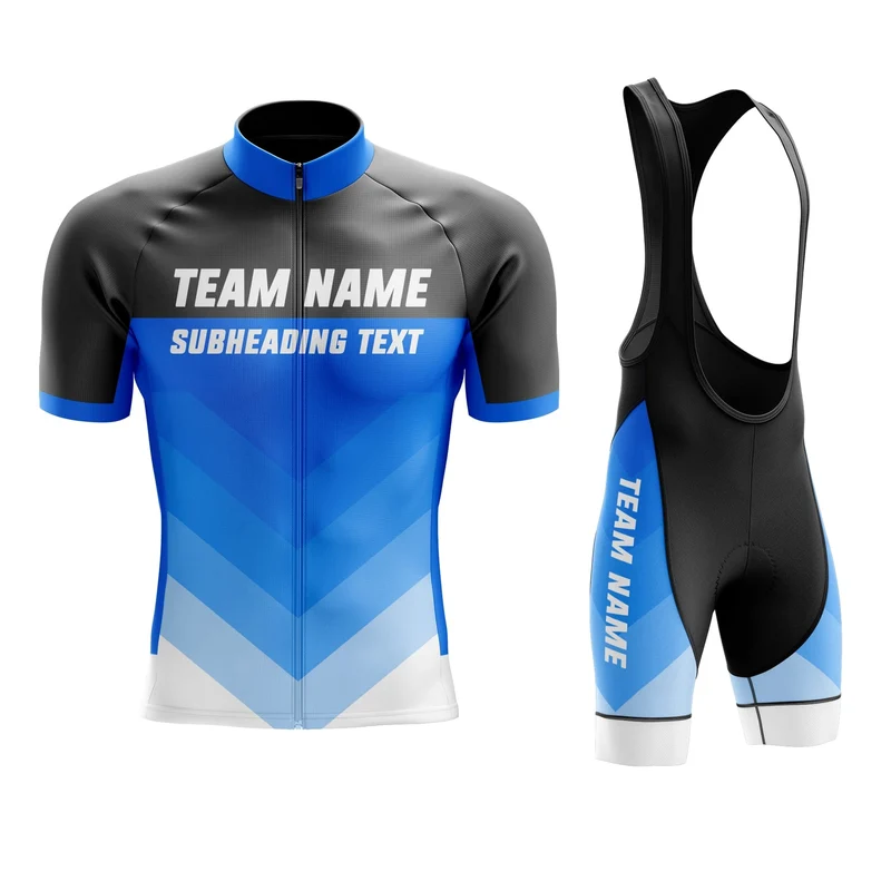 Custom Blue Team Cycling Jersey and Bibs