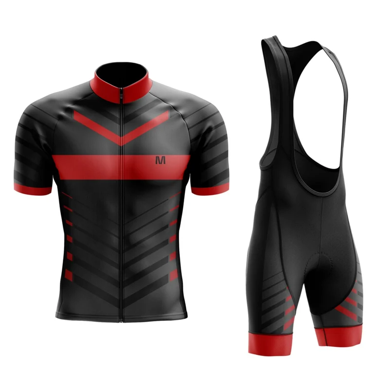 Men's Black Red Cycling Jersey or Bibs