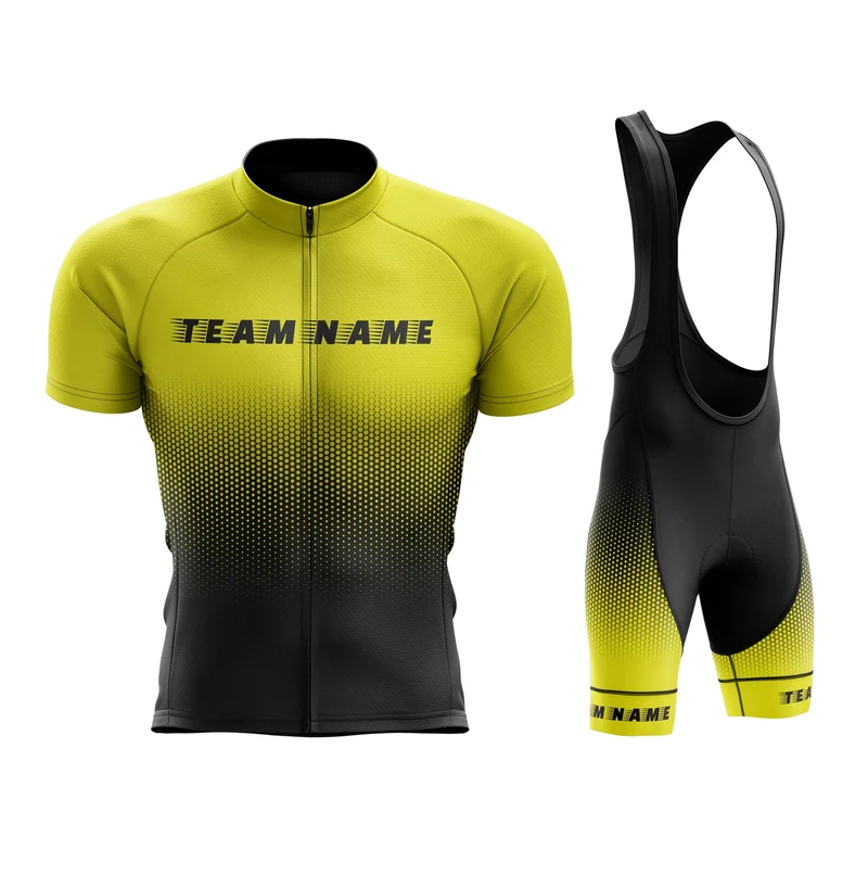 Yellow Custom Team Cycling Jersey and Bibs