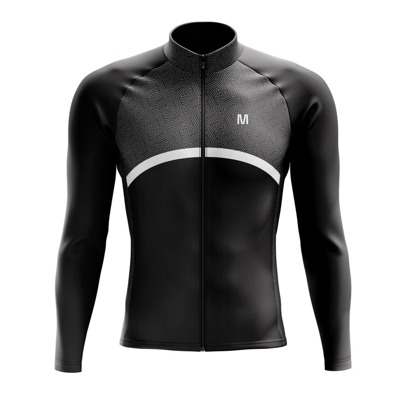 Men's Grey Long Sleeve Cycling Jersey