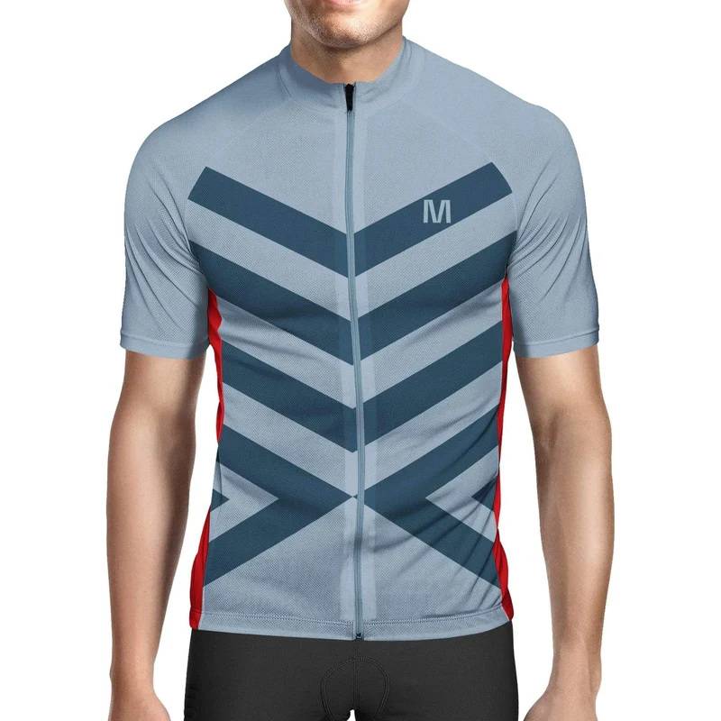 Men's Grey Red Cycling Jersey