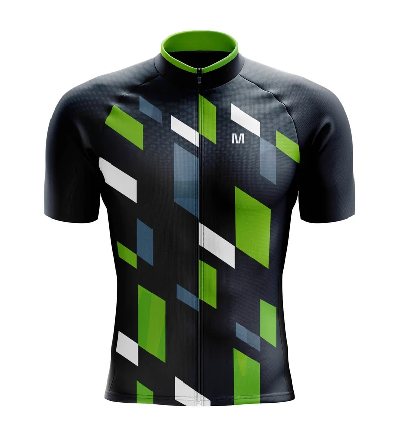 Men's Green Geo Cycling Jersey
