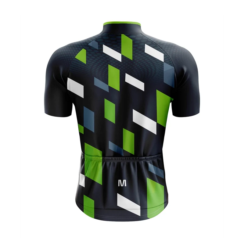 Men's Green Geo Cycling Jersey