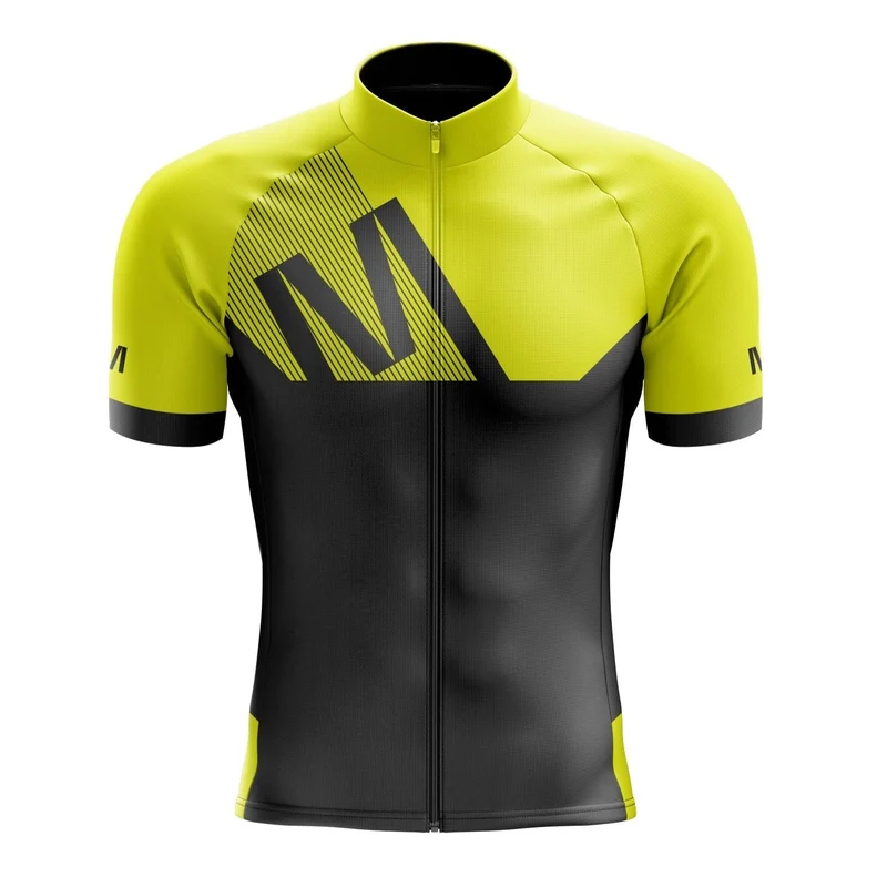 Men's Yellow Logo Cycling Jersey